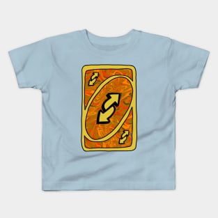 Trippy yellow Uno reverse card Kids T-Shirt